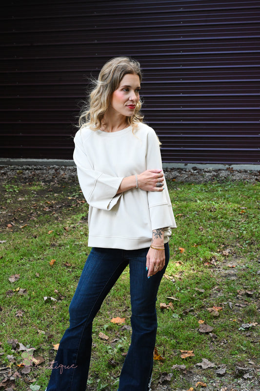 Taupe Lillies Top