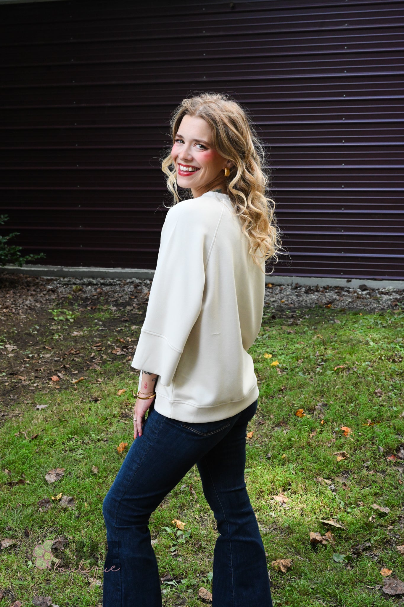 Taupe Lillies Top