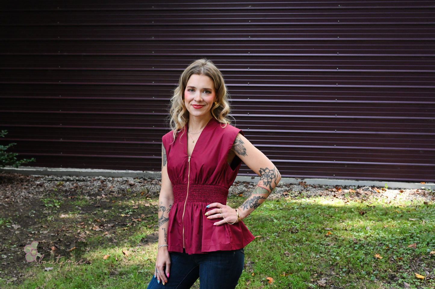 Monica Wine Zip Top