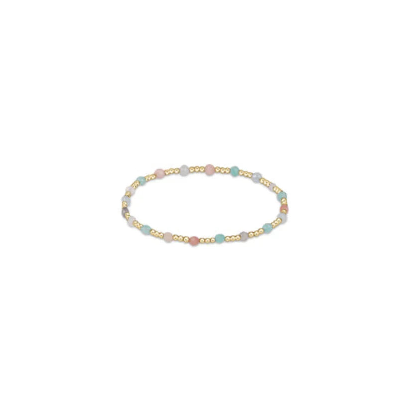 EXTENDS - GEMSTONE GOLD SINCERITY PATTERN 3MM BEAD BRACELET - HOT MESS SS25