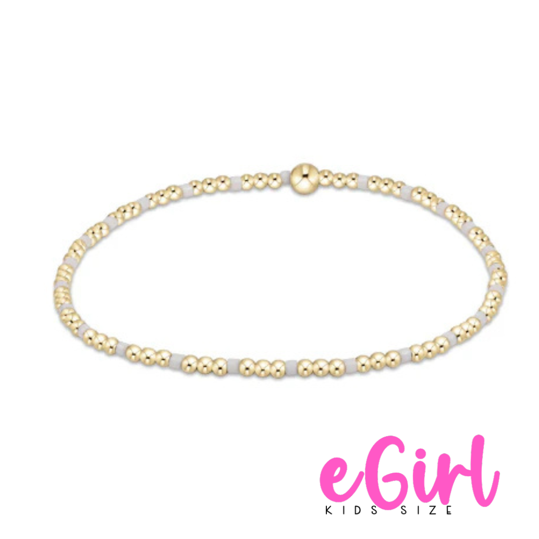 EGIRL HOPE SINCERITY PATTERN 2MM BEAD BRACELET - WHITE