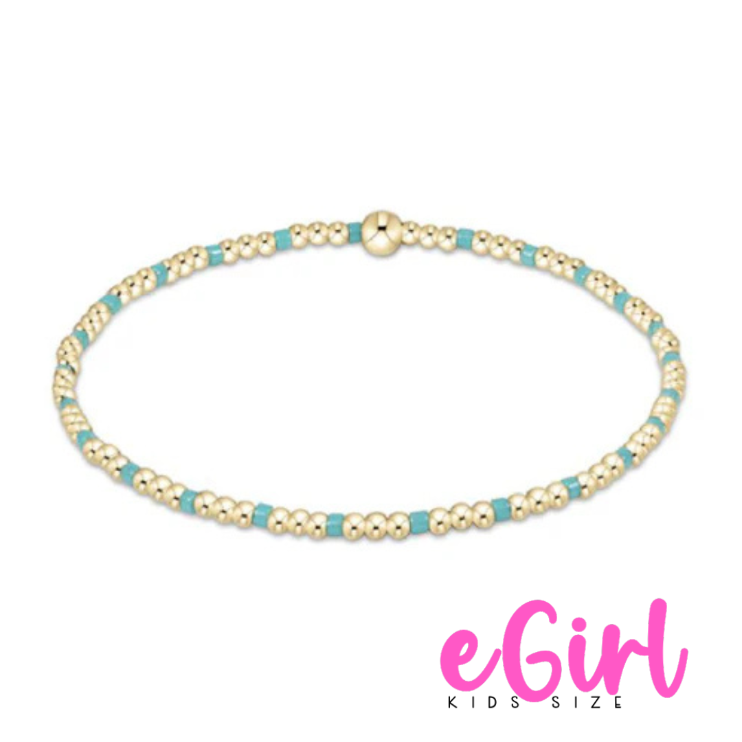EGIRL HOPE SINCERITY PATTERN 2MM BEAD BRACELET - TURQUOISE