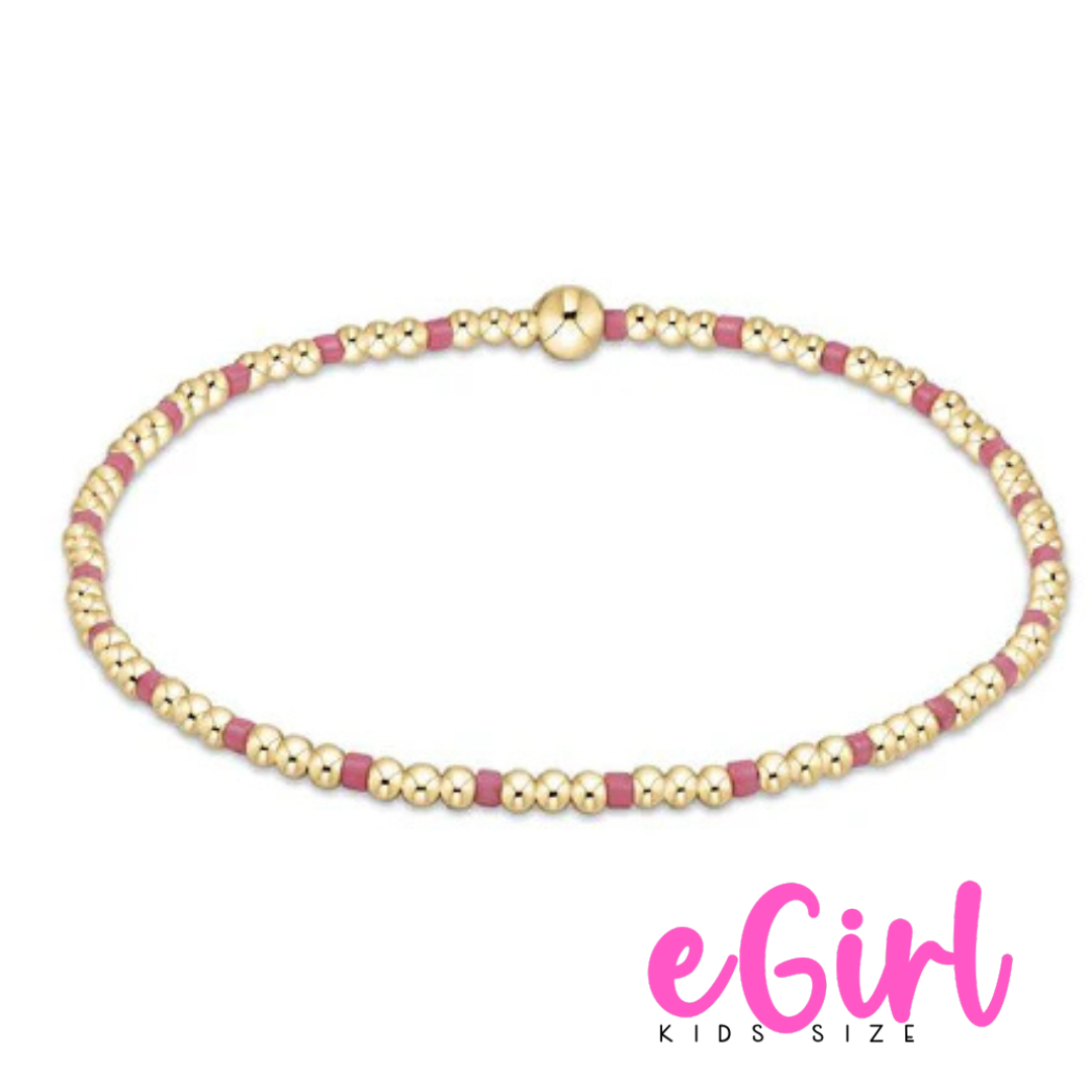 EGIRL HOPE SINCERITY PATTERN 2MM BEAD BRACELET - BRIGHT PINK