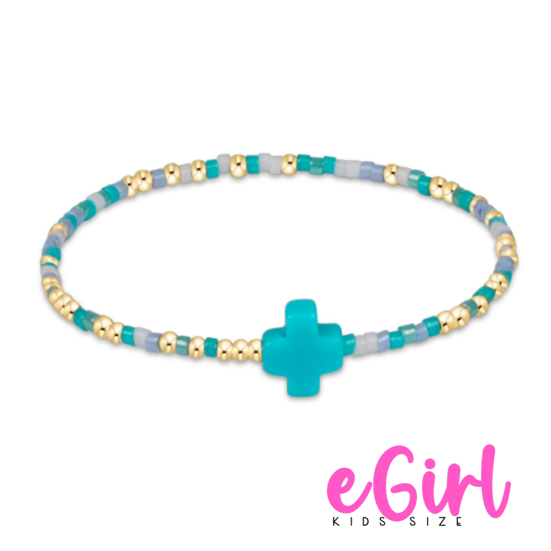 EGIRL HOPE UNWRITTEN SIGNATURE CROSS BRACELET - MAN, I TEAL LIKE A WOMAN