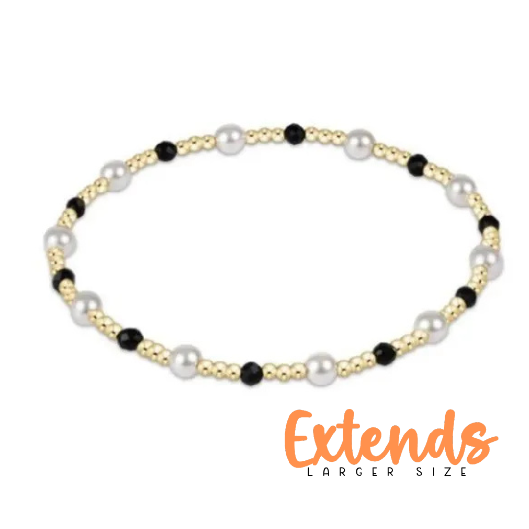 EXTENDS Sincerity Gold Pearl 4MM Bracelet - Black Onyx