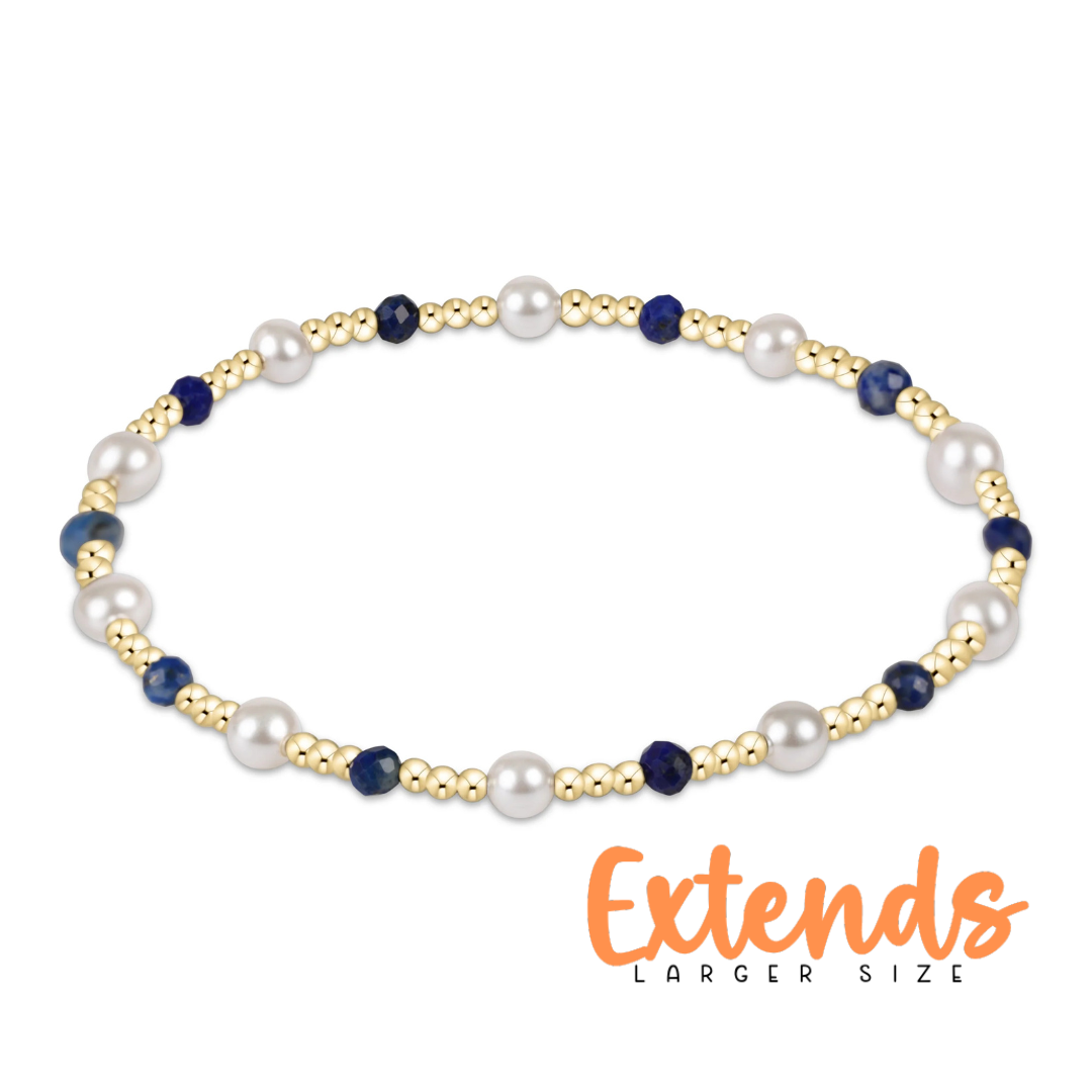 EXTENDS Sincerity Gold Pearl 4MM Bracelet - Lapis
