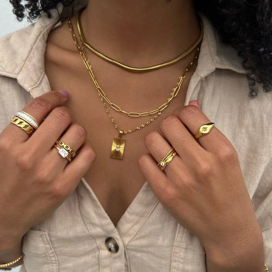 Jayden Gold Paper Clip Chain Necklace - 125