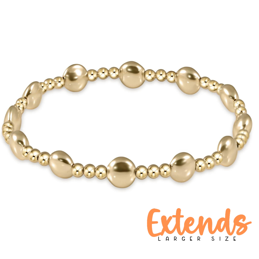 EXTENDS Honesty Gold Sincerity Pattern 6mm Bracelet