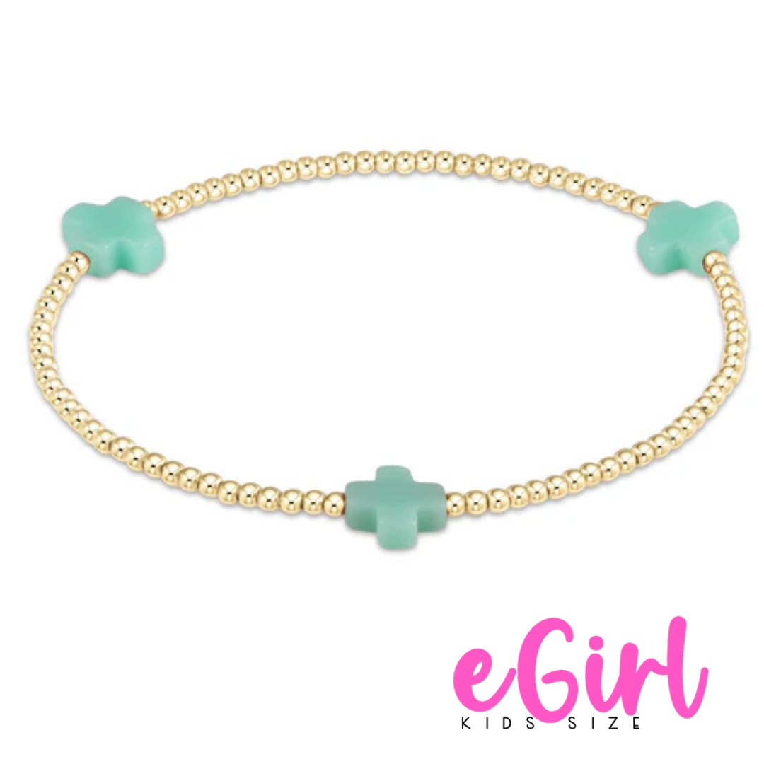 EGIRL 3mm Mint Cross Gold (KIDS)