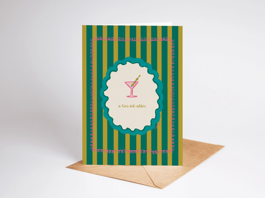 A Tini Bit Older Martini and Olives Birthday Greeting Card - She Chester