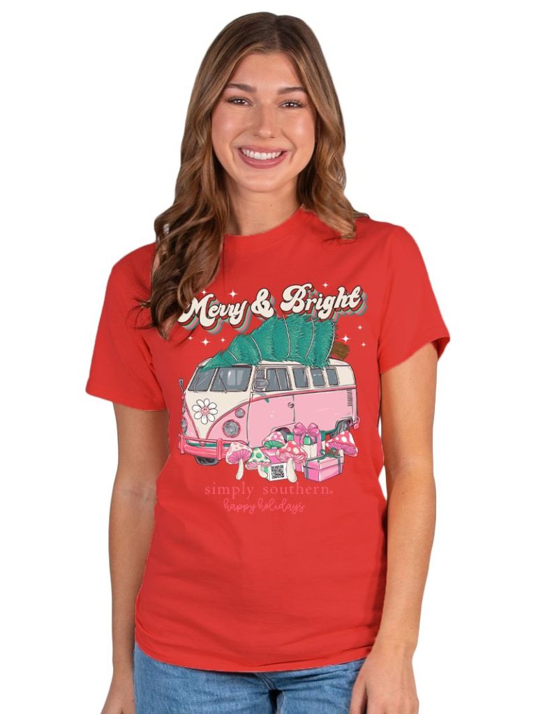 Merry & Bright Pink Van Short Sleeve -