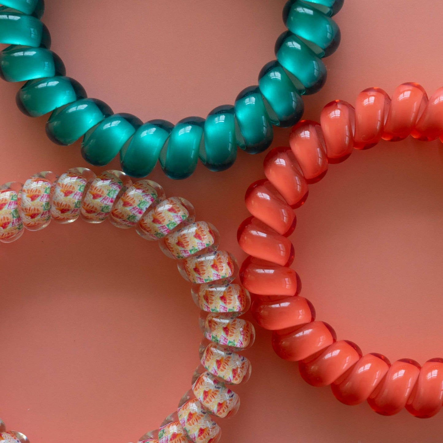 Spiral Hair Coils | Large | Coral Craze Hair Ties
