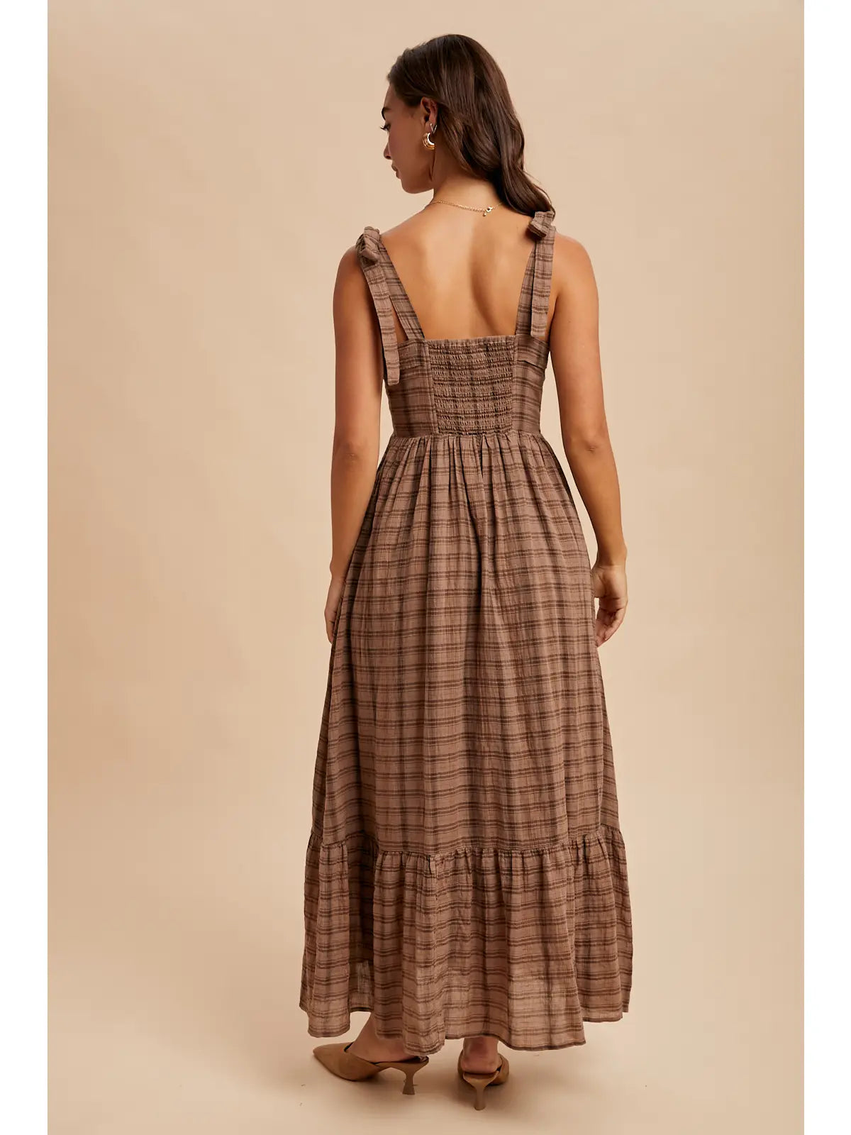 Brownie Tartan Cotton Maxi Dress