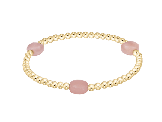 Admire Gem 3mm Gold Bracelet - Pink Opal - She Chester