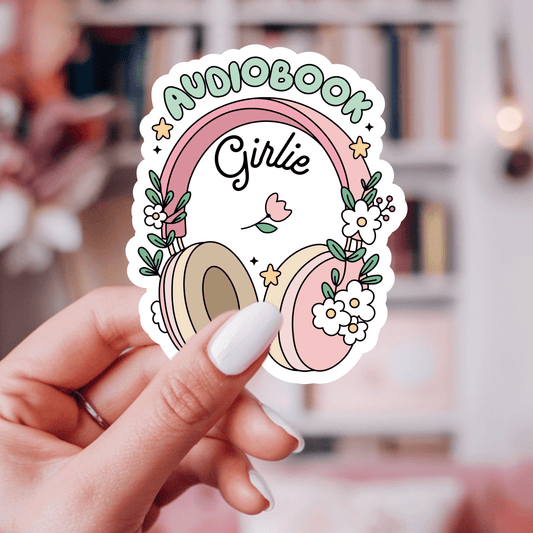 Audio Book Girlie Vinyl Sticker – Book Lover Gift: 2.5" - She Chester