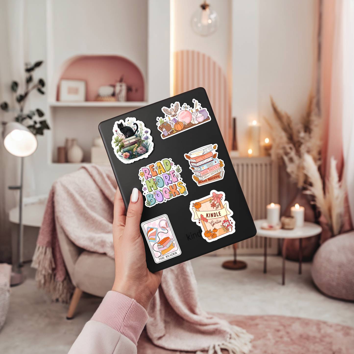 Fall Kindle Girlie Sticker – Bookish, Glossy Vinyl : 2.5"