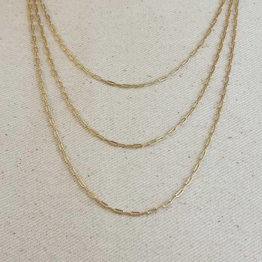 18k GF Mini Paperclip Chain