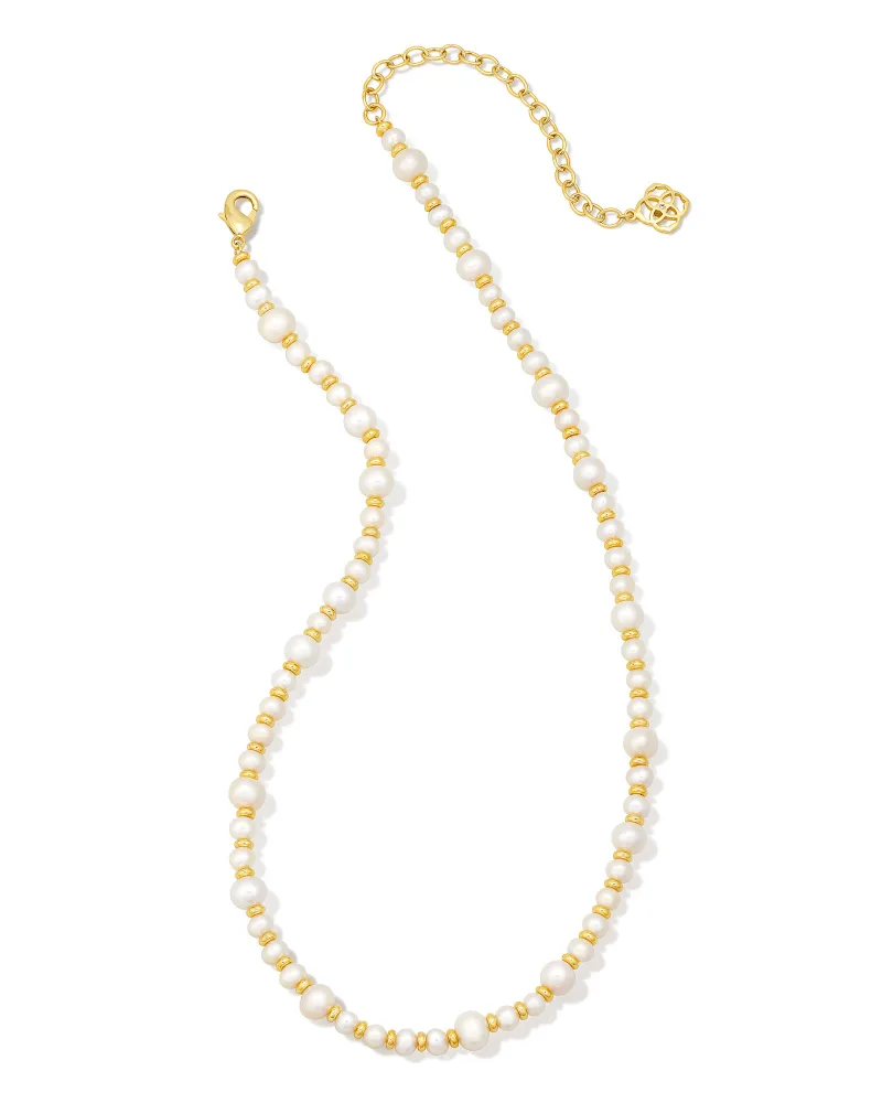 Jovie Pearl Gold Beaded Strand Neck