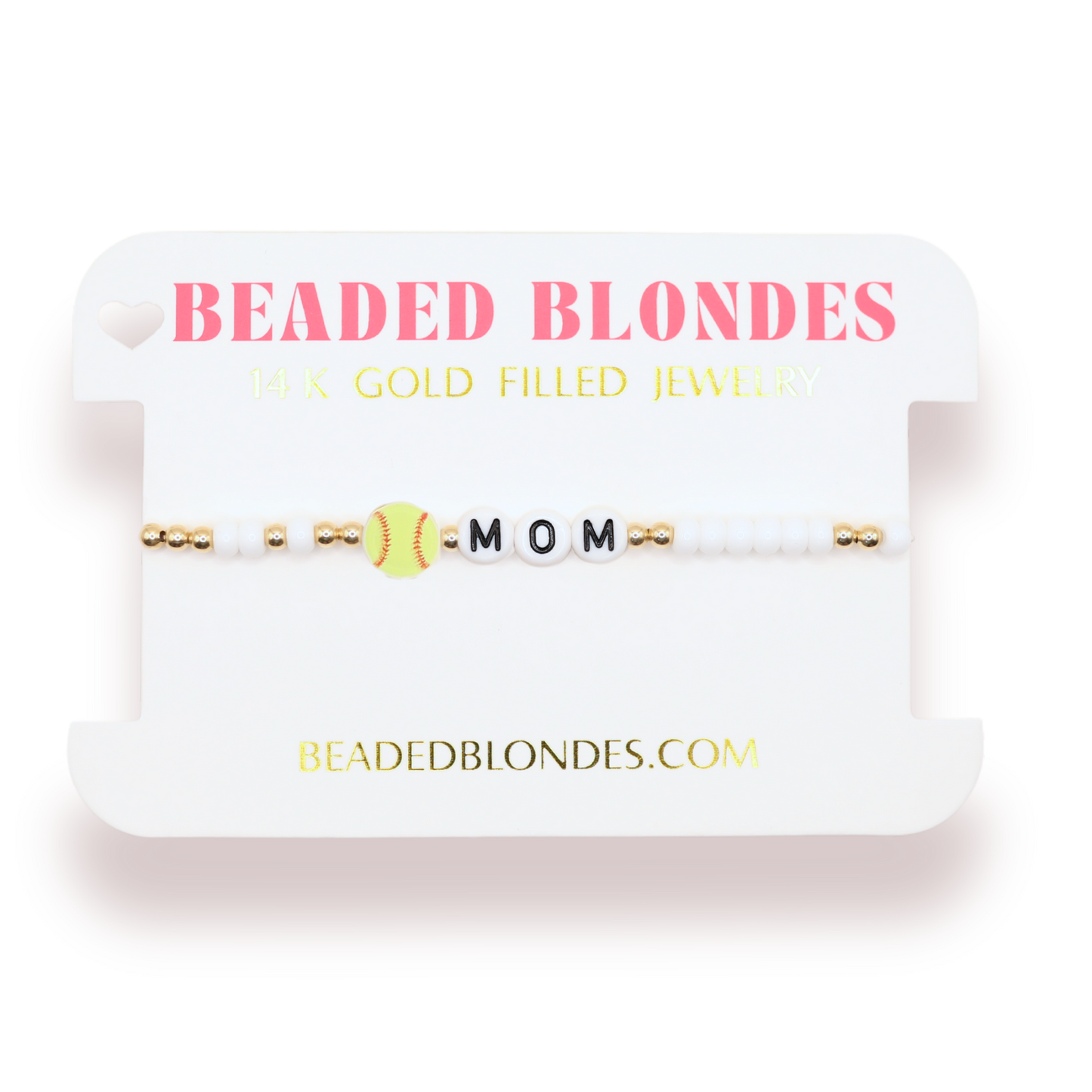 Softball Mom Bracelet: Standard 6.75 / Gold