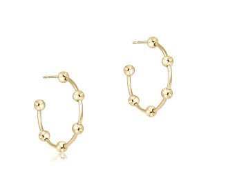 Beaded Simplicity 1" Hoop 4mm Gold - She Chester