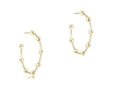 Beaded Simplicity 1.5" Hoop 4mm Gold - She Chester