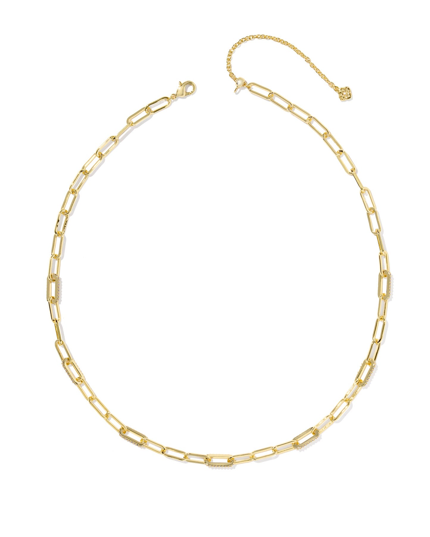 BELLA CHAIN NECKLACE GOLD WHITE CZ - She Chester