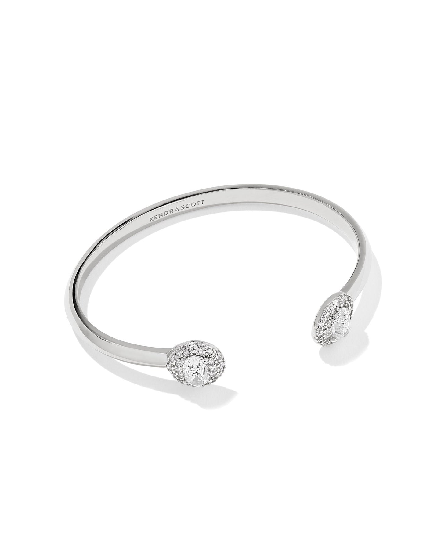 BELLA CUFF BRACELET SILVER WHITE CZ S/M - She Chester