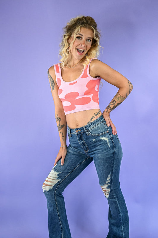 Bikini Bottom Sweater Crop Tank - She Chester