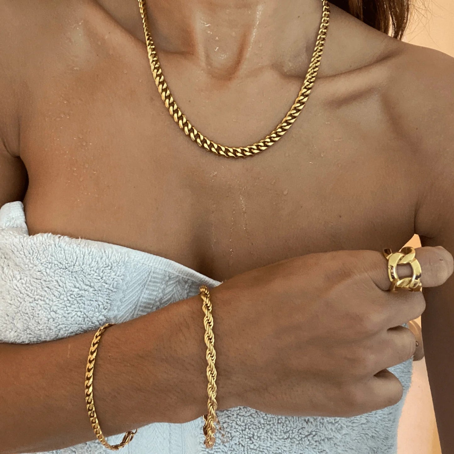 Blake Cuban Chain Gold Bracelet - She Chester