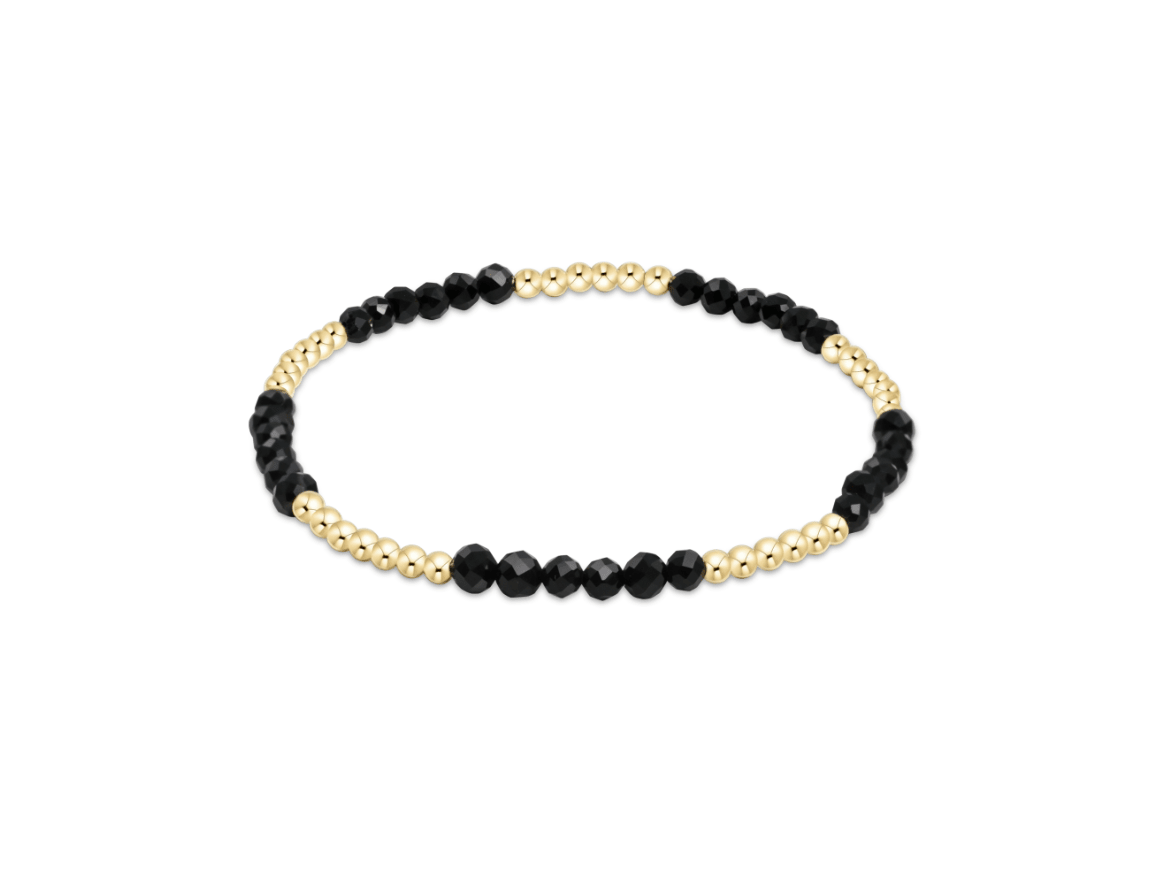 Blissful 2.5mm Bracelet - Faceted Onyx - She Chester