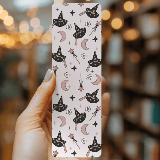 Boho Floral Witch Bookmark – Soft Matte Laminated - She Chester