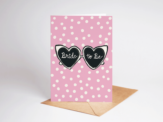 Bride To Be Heart Sunglasses Greeting Card - She Chester