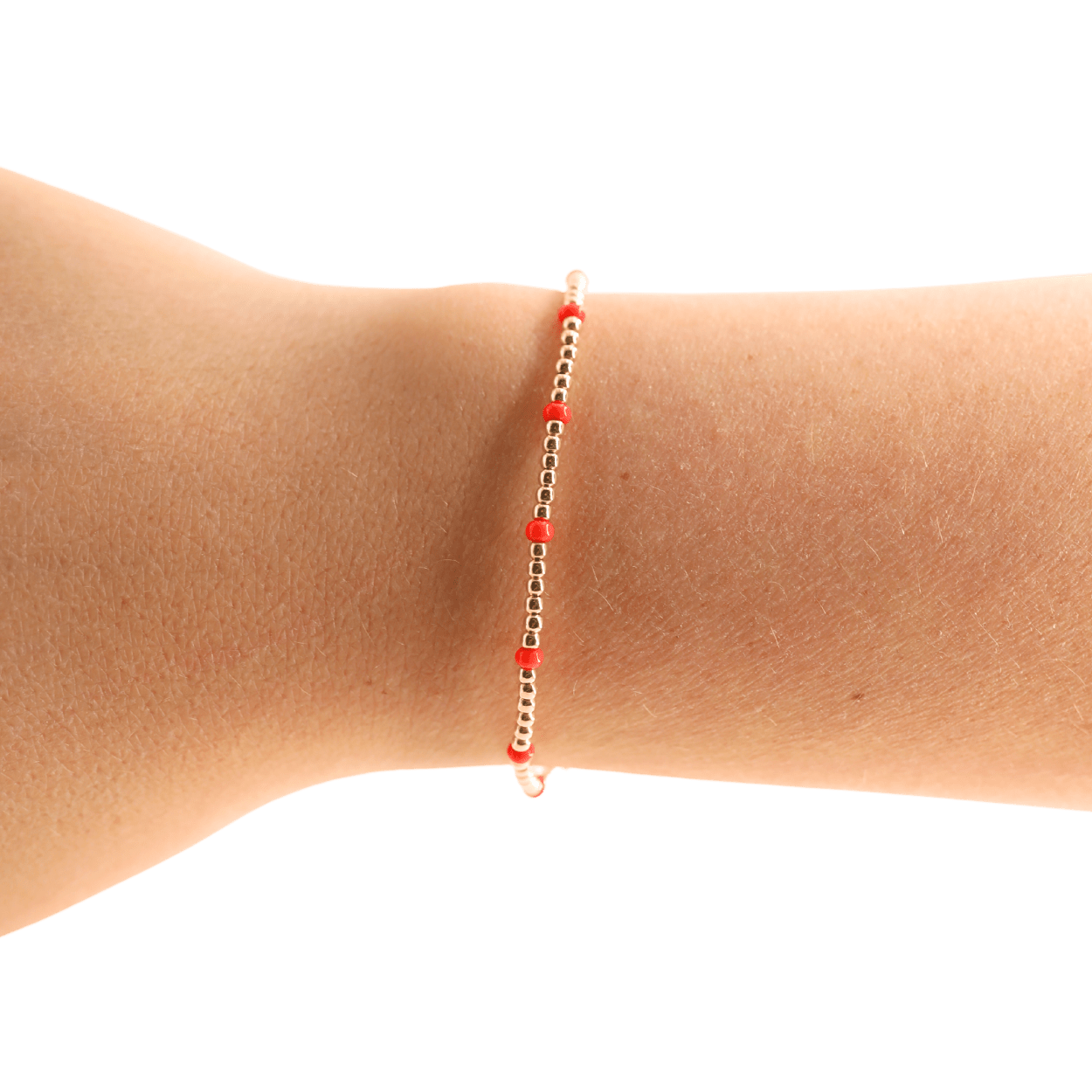 Bright Red Dainty Poppi Bracelet: Standard 6.75 inch - She Chester