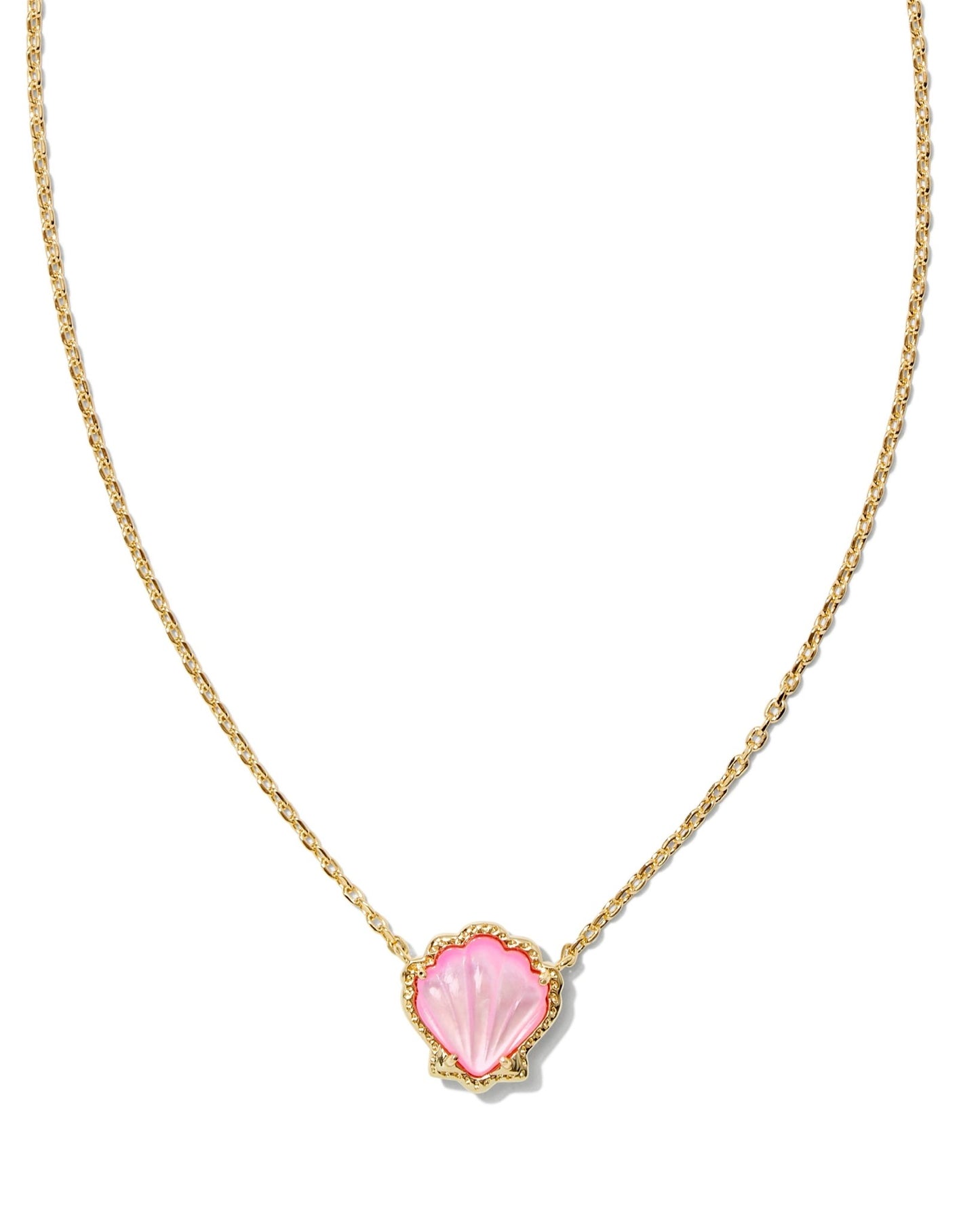 BRYNNE SHELL SHORT PENDANT NECKLACE IN GOLD BLUSH IVORY MOTHER OF PEARL - She Chester