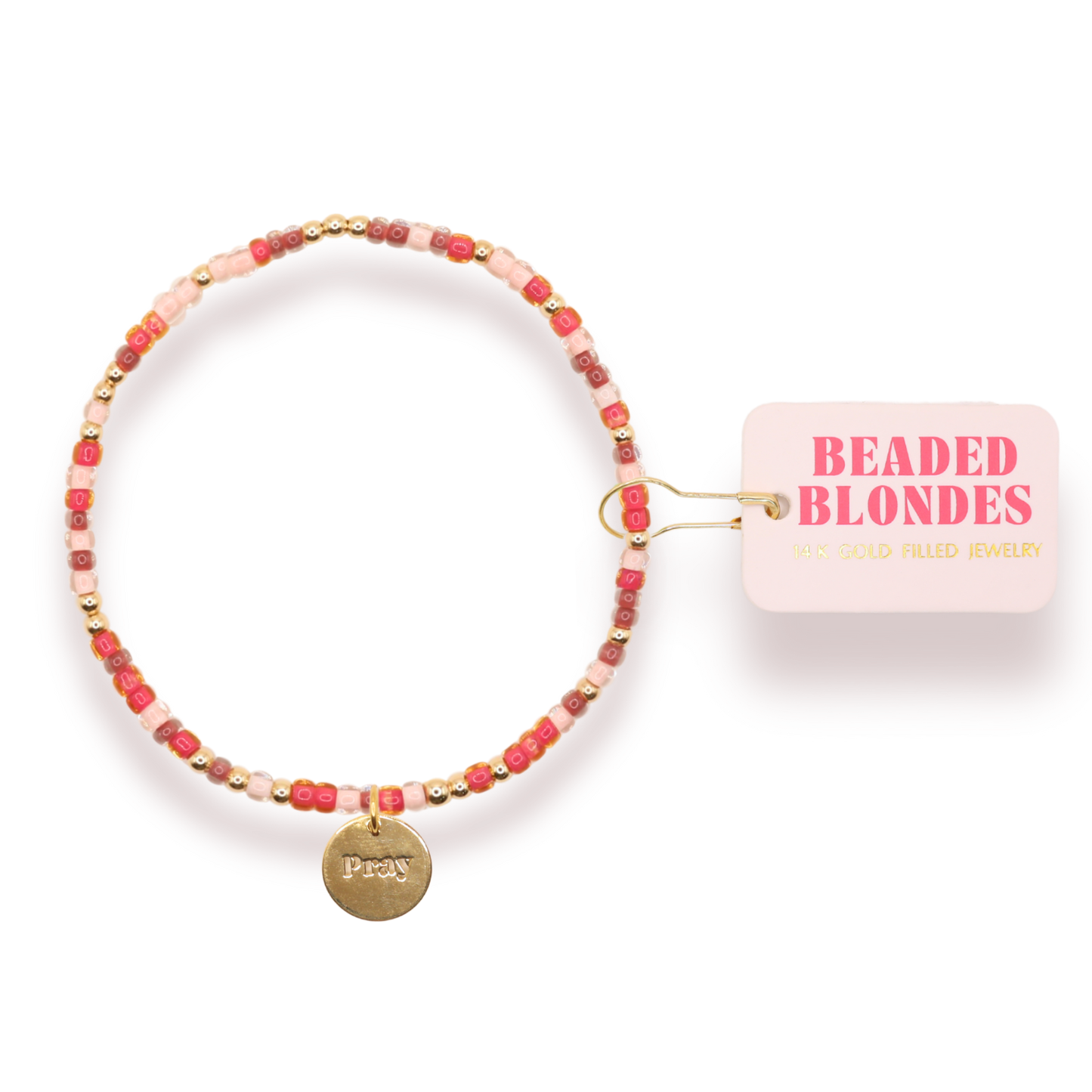 Pray Charm Sprinkle Bracelet: Standard 6.75 inch