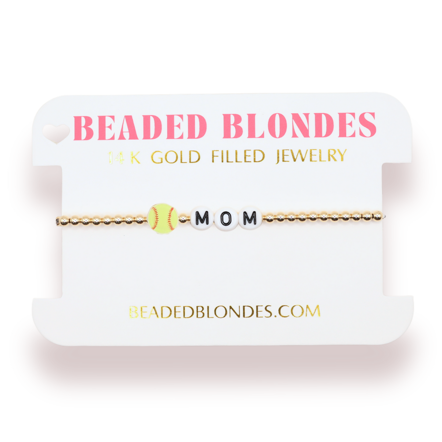 Softball Mom Bracelet: Standard 6.75 / Gold
