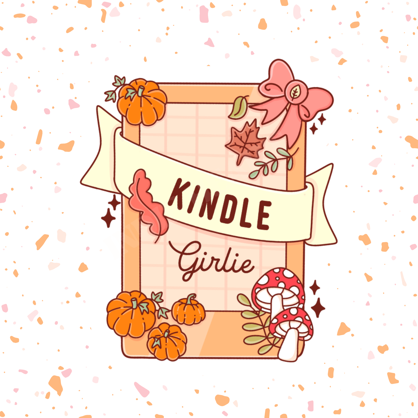 Fall Kindle Girlie Sticker – Bookish, Glossy Vinyl : 2.5"
