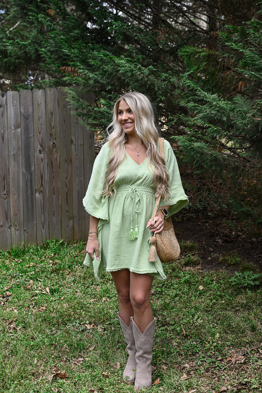Cabana Celery Caftan - She Chester