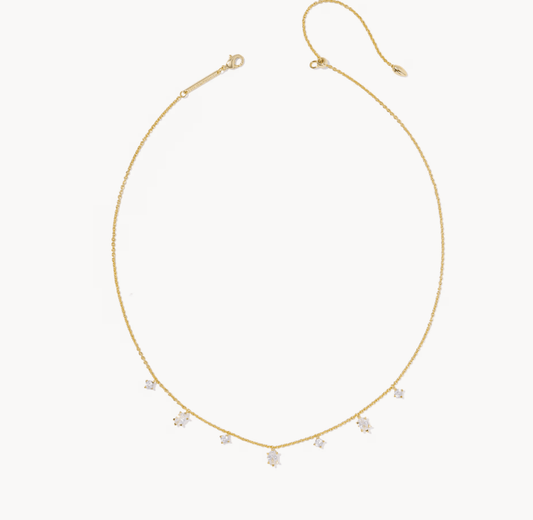 CAILIN DELICATE STRAND NECKLACEGOLD WHITE CZ - She Chester