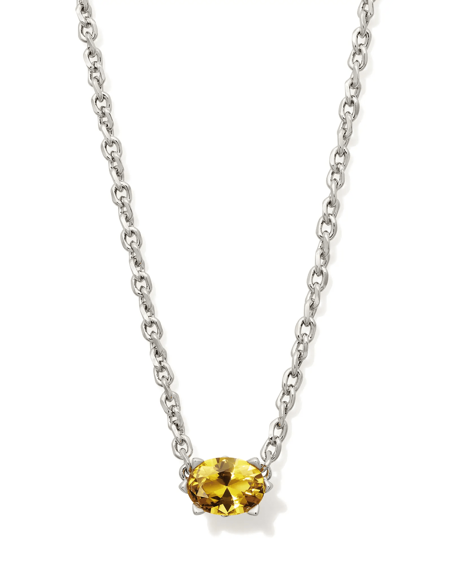 Cailin Pendant Necklace Rhodium Golden Yellow Crystal - She Chester