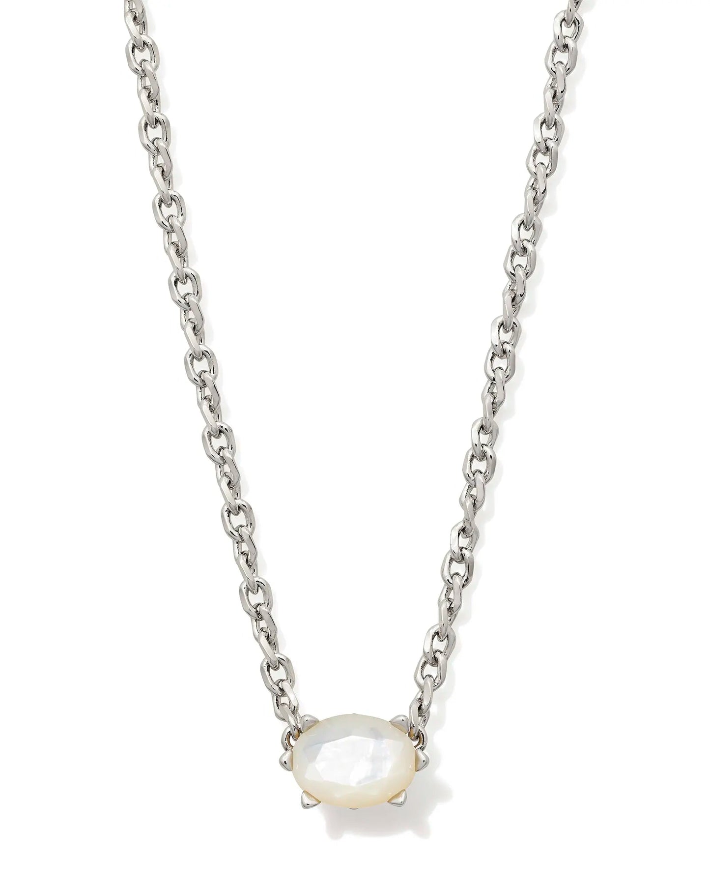 Cailin Pendant Necklace Rhodium Ivory MOP - She Chester