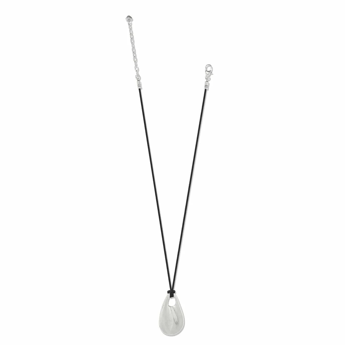 Cascade Black Leather Silver Necklace JM7697 - She Chester