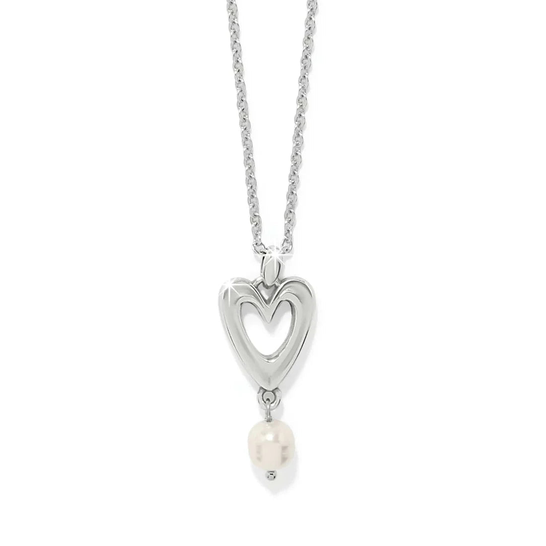 Cascade Open Heart Pearl Post Drop Necklace JM0174 - She Chester