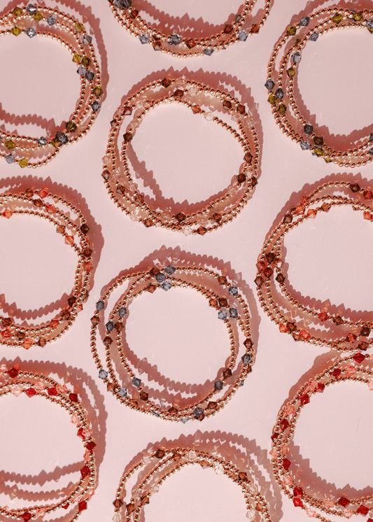 Charlotte Bracelet in Denim and Mocha: Standard 6.75 inch - She Chester