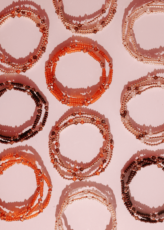 Charlotte Bracelet in Mocha and Terracotta: Standard 6.75 inch - She Chester