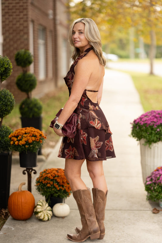 Clara Brown Floral Mini Dress - She Chester