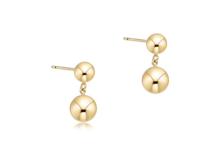 Classic 8mm Ball Drop Stud - Gold - She Chester