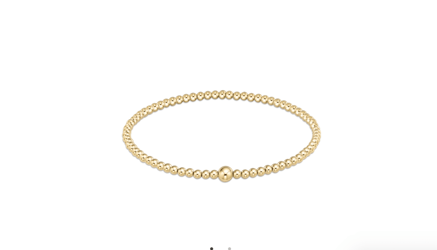 Classic Gold 3mm Bead Bangle - She Chester