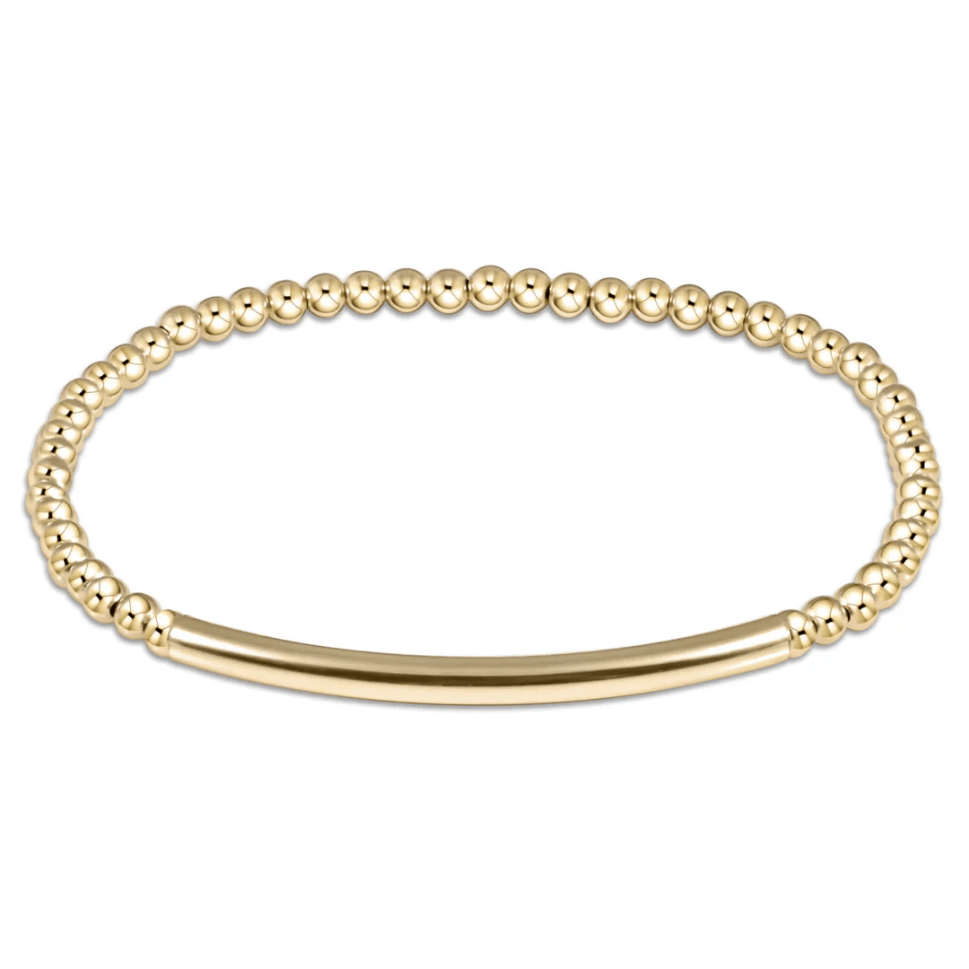 Classic Gold 3mm Bead Bracelet - Bliss Bar Smooth - She Chester