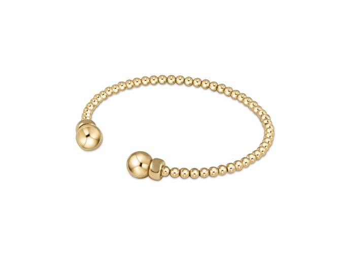 Classic Gold 3mm Bead Cuff - Gold - She Chester